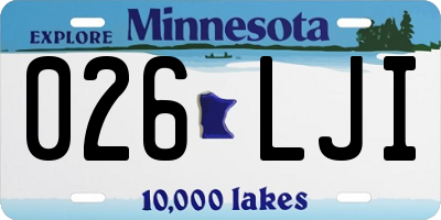 MN license plate 026LJI