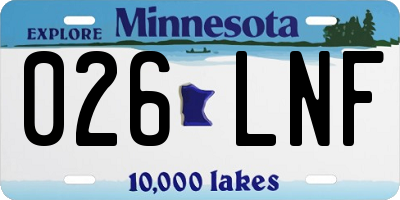 MN license plate 026LNF