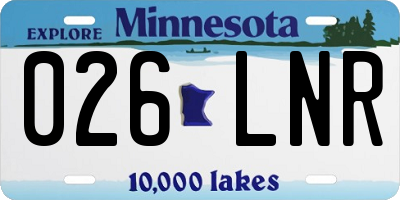 MN license plate 026LNR