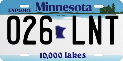 MN license plate 026LNT