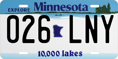 MN license plate 026LNY