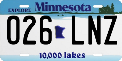 MN license plate 026LNZ