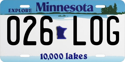 MN license plate 026LOG