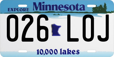 MN license plate 026LOJ
