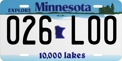 MN license plate 026LOO