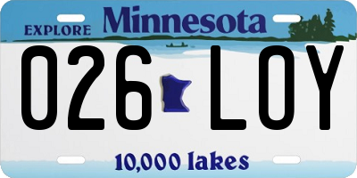 MN license plate 026LOY