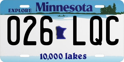 MN license plate 026LQC
