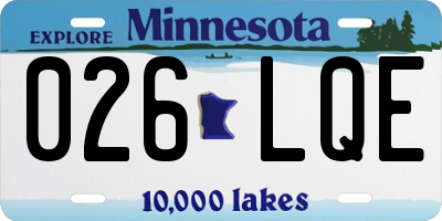 MN license plate 026LQE