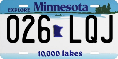 MN license plate 026LQJ