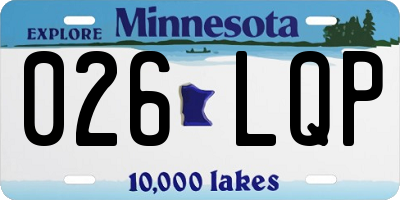 MN license plate 026LQP