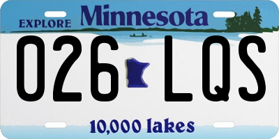 MN license plate 026LQS