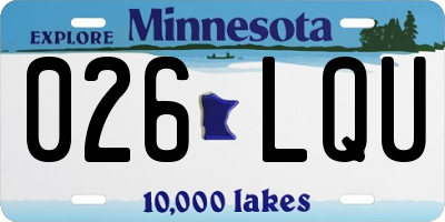MN license plate 026LQU