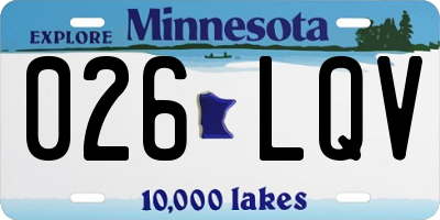 MN license plate 026LQV