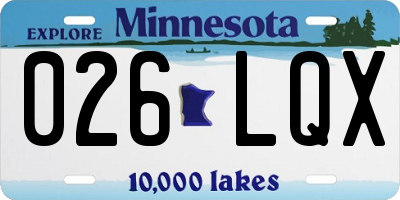 MN license plate 026LQX