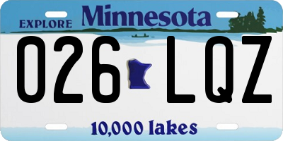 MN license plate 026LQZ