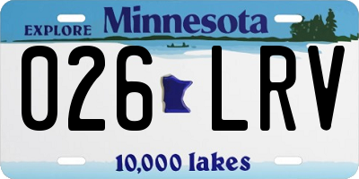 MN license plate 026LRV