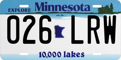 MN license plate 026LRW