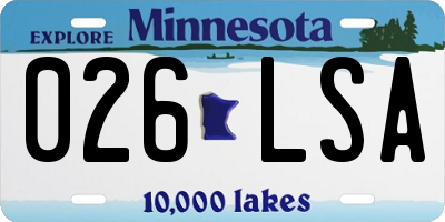 MN license plate 026LSA
