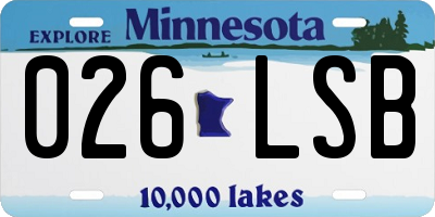 MN license plate 026LSB