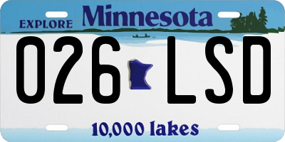 MN license plate 026LSD