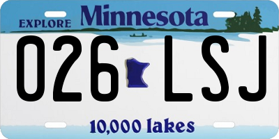 MN license plate 026LSJ