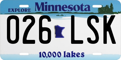 MN license plate 026LSK
