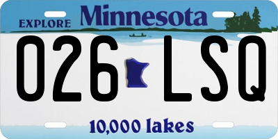 MN license plate 026LSQ