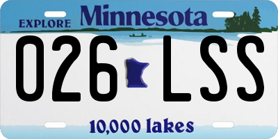 MN license plate 026LSS