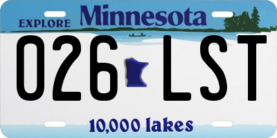 MN license plate 026LST