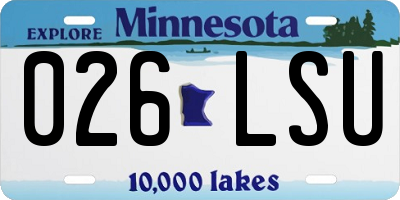 MN license plate 026LSU