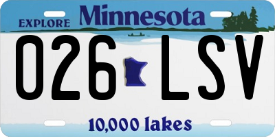 MN license plate 026LSV