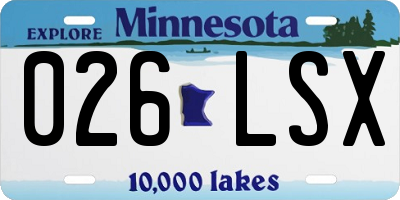 MN license plate 026LSX