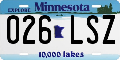MN license plate 026LSZ