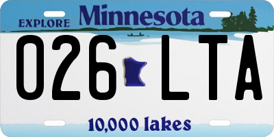 MN license plate 026LTA