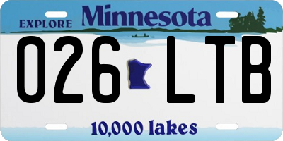 MN license plate 026LTB