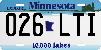 MN license plate 026LTI