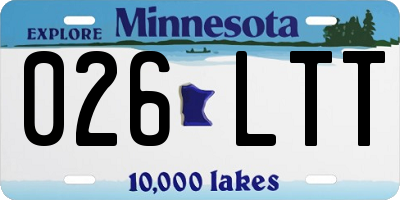 MN license plate 026LTT