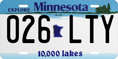 MN license plate 026LTY