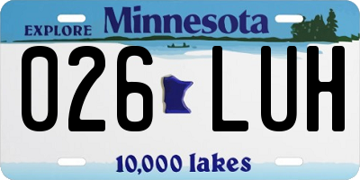 MN license plate 026LUH