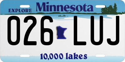 MN license plate 026LUJ
