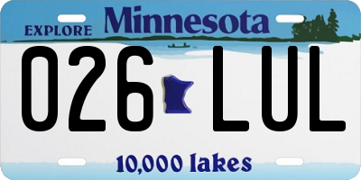 MN license plate 026LUL