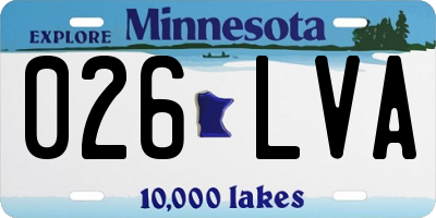 MN license plate 026LVA