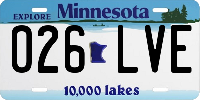 MN license plate 026LVE