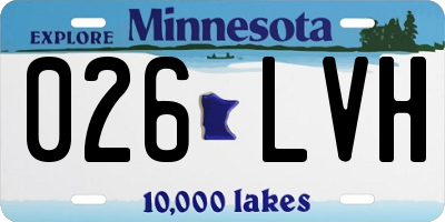 MN license plate 026LVH