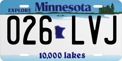 MN license plate 026LVJ