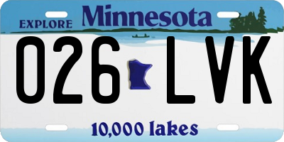 MN license plate 026LVK