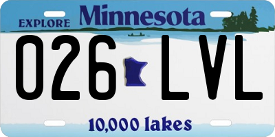 MN license plate 026LVL