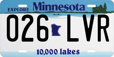 MN license plate 026LVR
