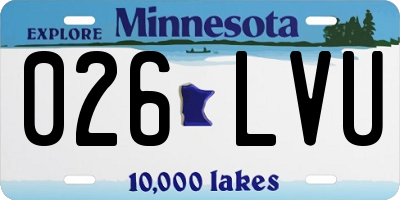 MN license plate 026LVU