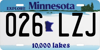 MN license plate 026LZJ